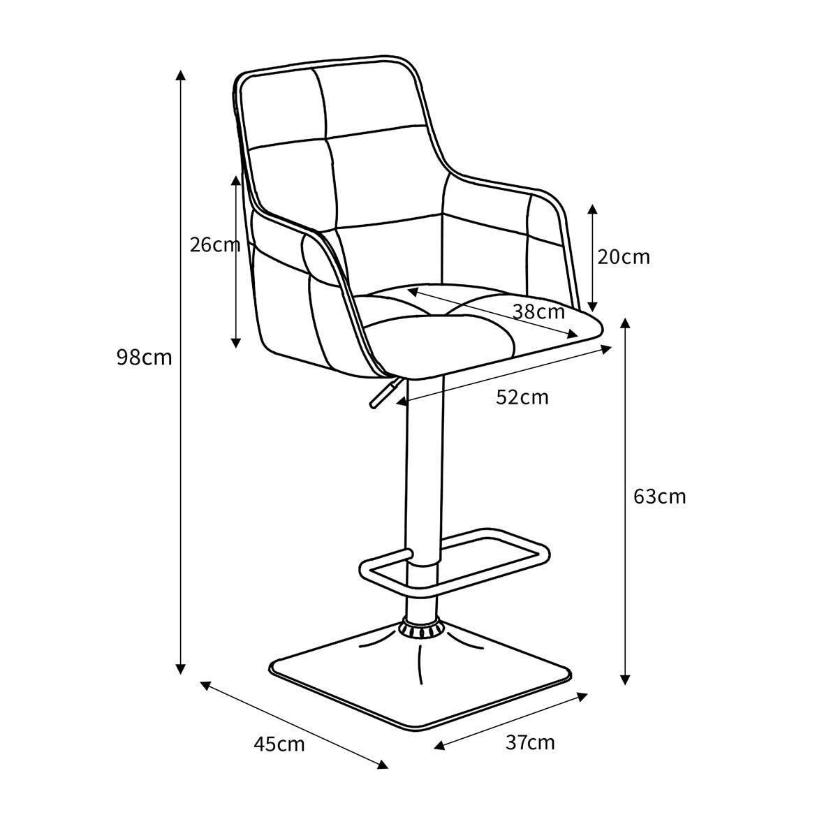 Orion Light Grey Fabric Bar Stool 2 pack