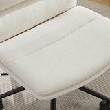 Elle Decor Gracie Criss-Cross Wide Office Chair, Cream