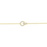0.50ctw Round Brilliant Cut Diamond Interlocking Circle Bracelet, 14ct Yellow Gold