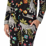 Room Service Ladies Notch Collar PJ Set in Cheetah