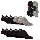Reebok Men's Trainer Sock 10 Pack in Black/Grey