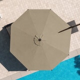 Mirador 11ft (3.3m) Round Cantilever Umbrella with Rolling Base in Beige (non-LED)