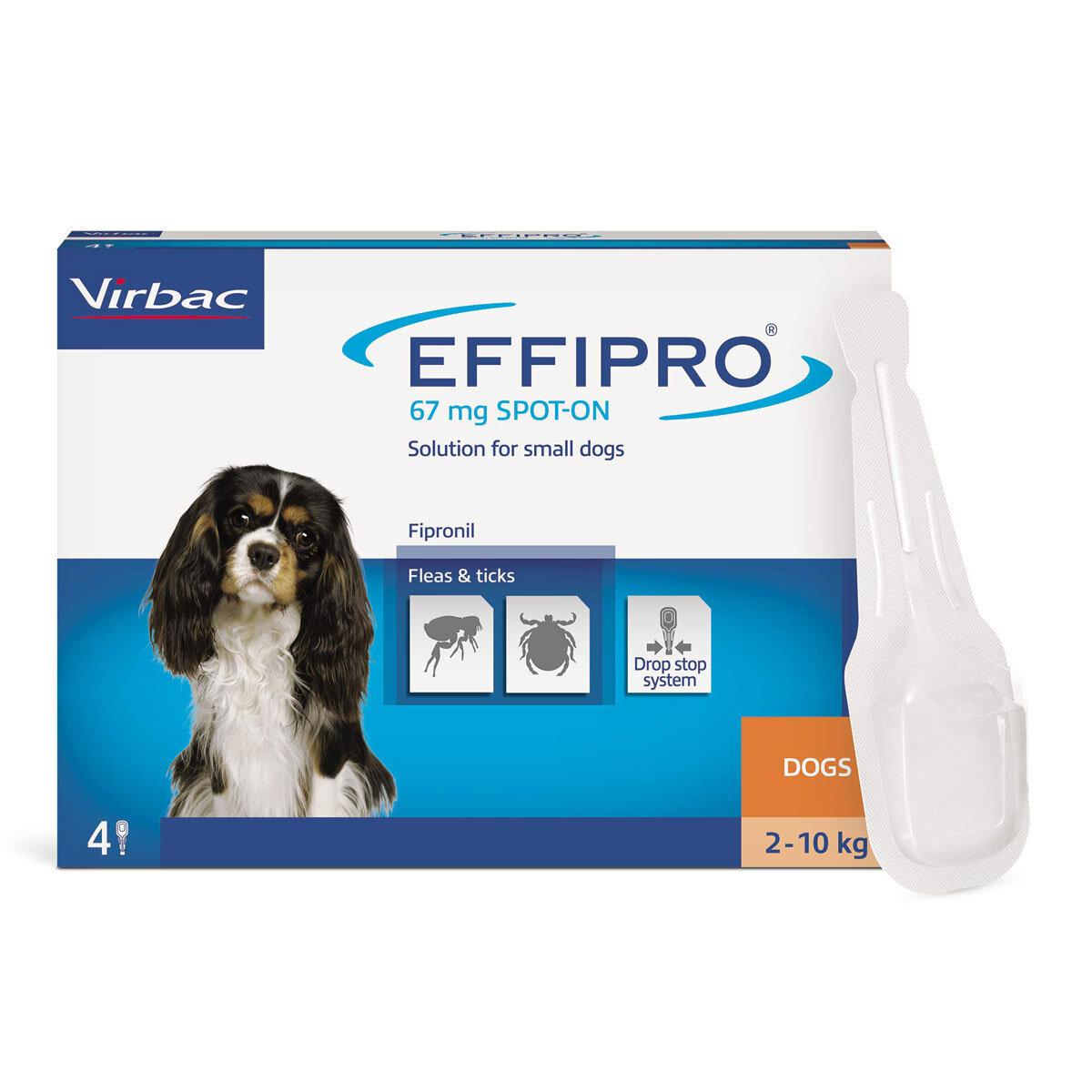 Effipro® Spot-On Flea and Tick Treatment for Small Dogs (2-10kg), 4 x 67mg