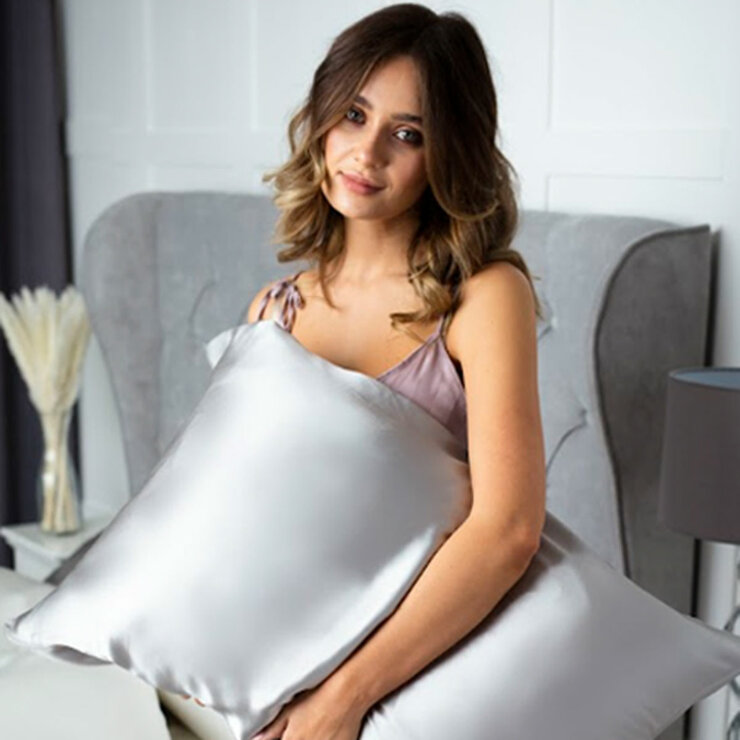 Cocoonzzz 100% Mulberry Silk Pillowcase & Eyemask Set, Platinum