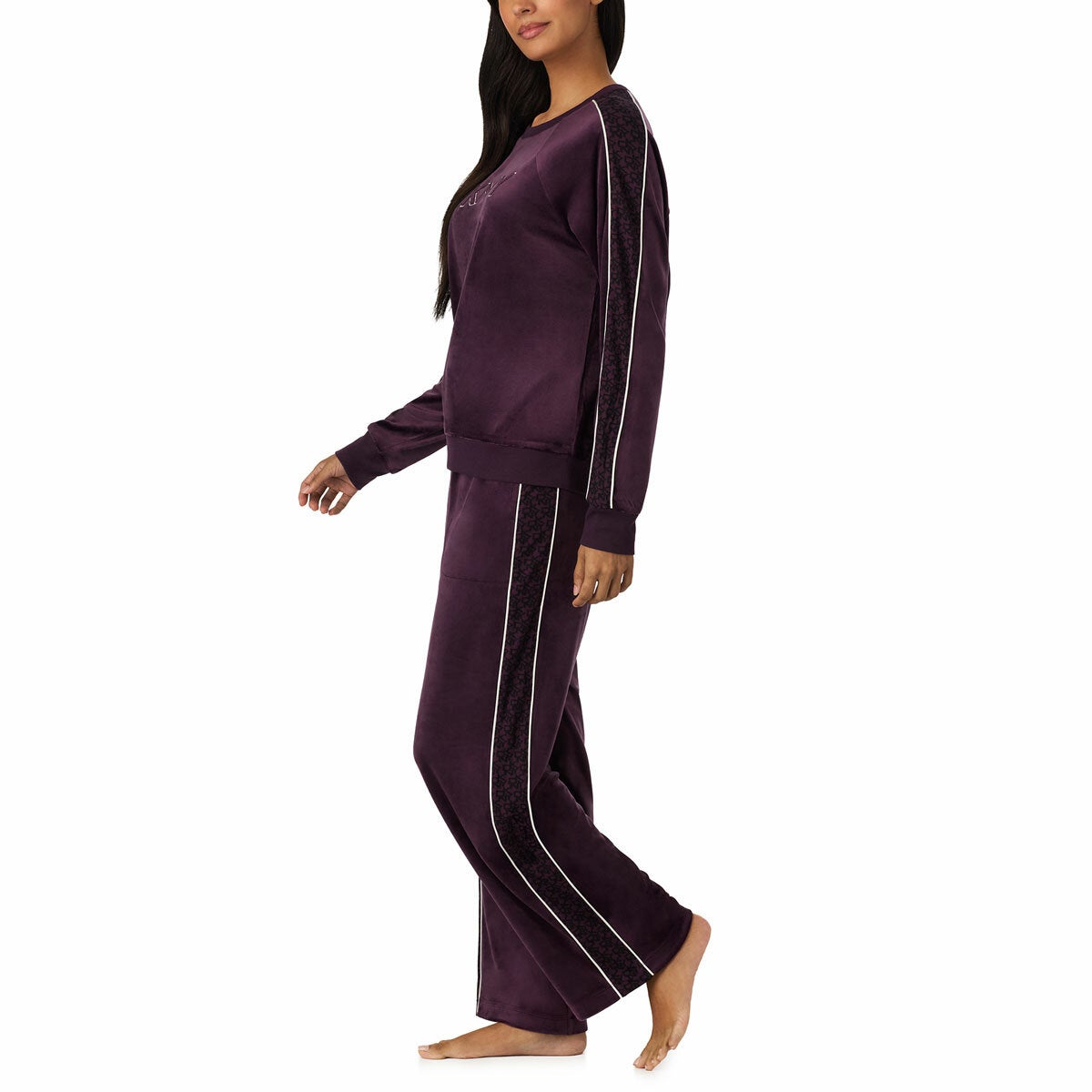 DKNY Women's Plush Lounge Set in Plum DKNY Women's Plush Lounge Set in Plum