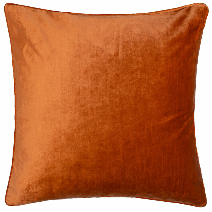 Paoletti Luxe Rust Velvet Feather Fill Cushion 2 Pack, 55 x 55 cm