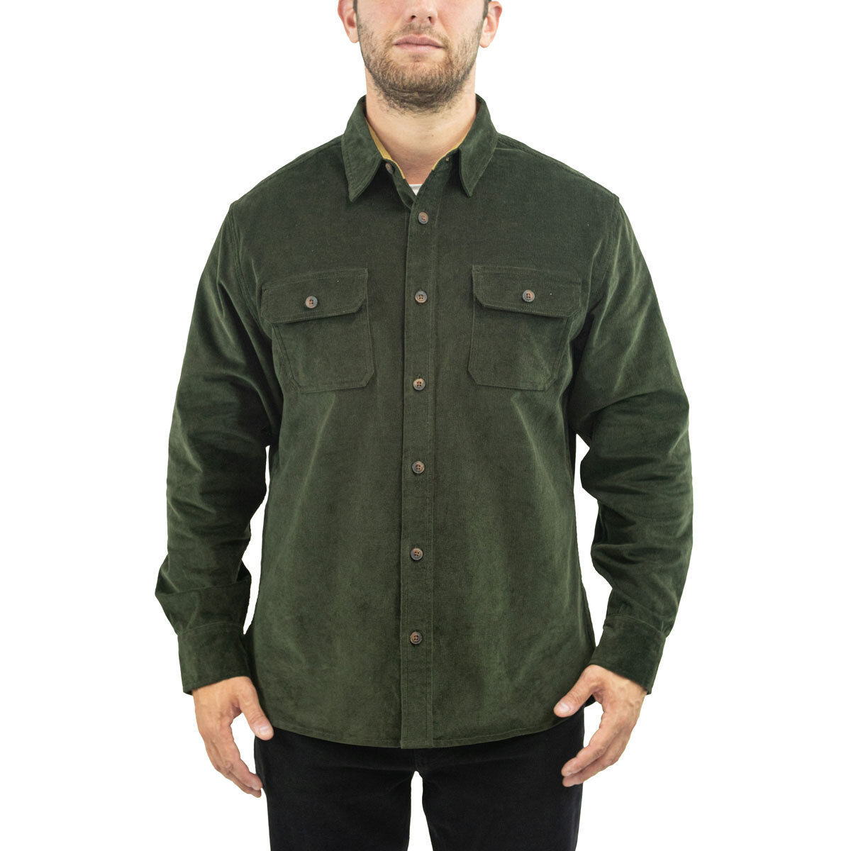 Jachs Men's Cord Shirt in Green