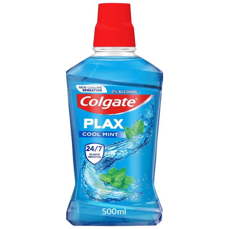 Colgate Plax Cool Mint Mouthwash, 4 x 500ml