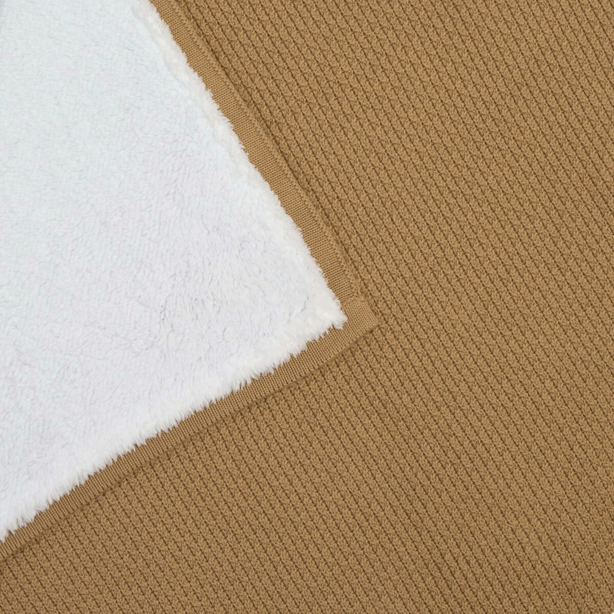 Clair De Lune Organic Cotton Beige Sherpa Fleece Travel Blanket, 70 x 100 cm