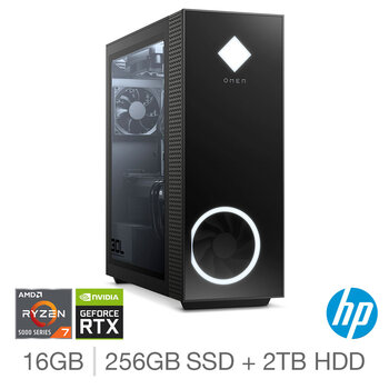 HP OMEN, AMD Ryzen 7, 16GB RAM, 256GB SSD + 2TB HDD, NVIDIA GeForce RTX 3060Ti, Gaming Desktop PC, GT13-1044NA