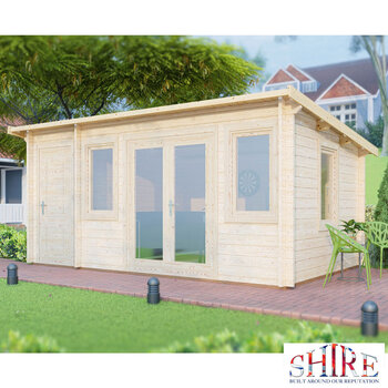 Shire Rydal 44mm Log Cabin 17 x 10ft (5.1 x 3m)