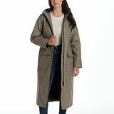 Weatherproof Ladies Long Slicker Jacket in Olive