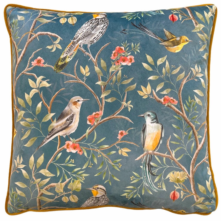 Wylder Chinoiserie Feather Fill Cushion 2 Pack in 2 Colours, 43 x 43 cm