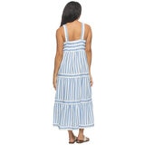 Jezebel Ladies Tiered Dress in Light Blue Stripe Jezebel Ladies Tiered Dress in Light Blue Stripe