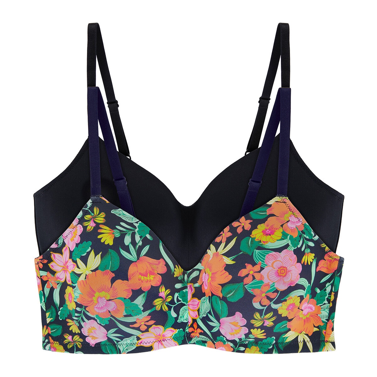 Room Service Ladies Wire Free Bra 2 Pack in Black