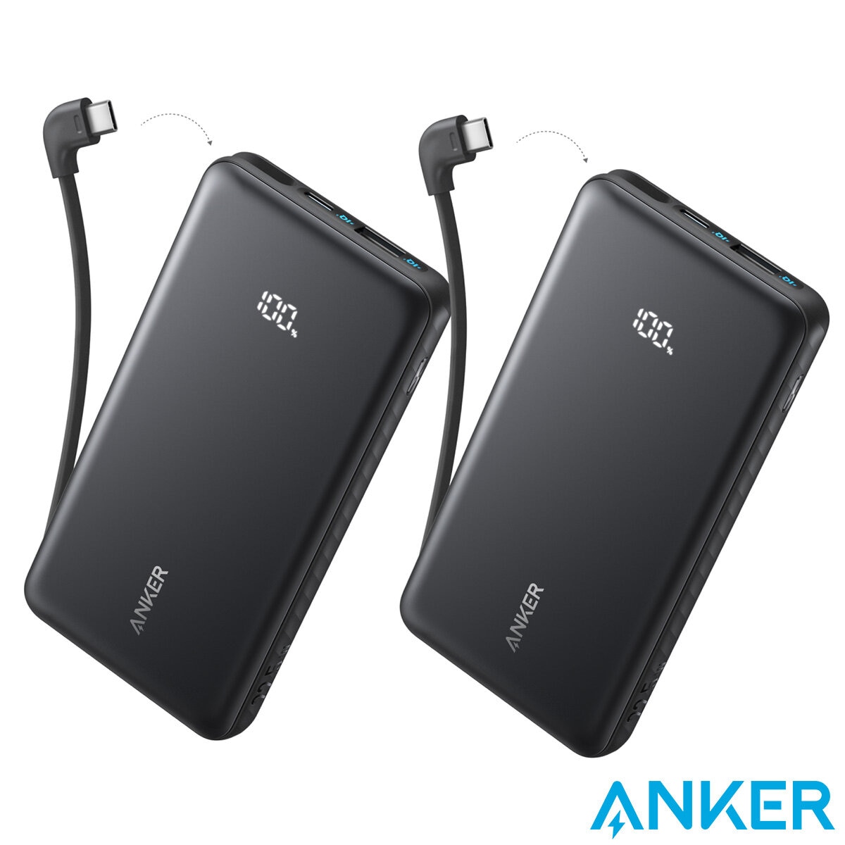 Anker Zolo 10,000mAh Power Bank with Built-in USB-C Cable 2-Pack Anker Zolo 10,000mAh Power Bank with Built-in USB-C Cable 2-Pack