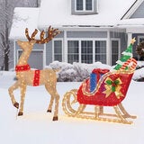 6 ft (182cm) Pre-Lit 3D Deer & Sleigh with 675 LED Lights 6 ft (182cm) Pre-Lit 3D Deer & Sleigh with 675 LED Lights