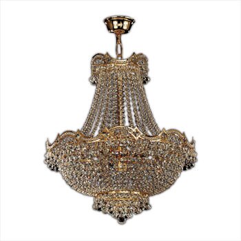 Lighting Swarovski Crystal Wave Gold Chandelier Light In
