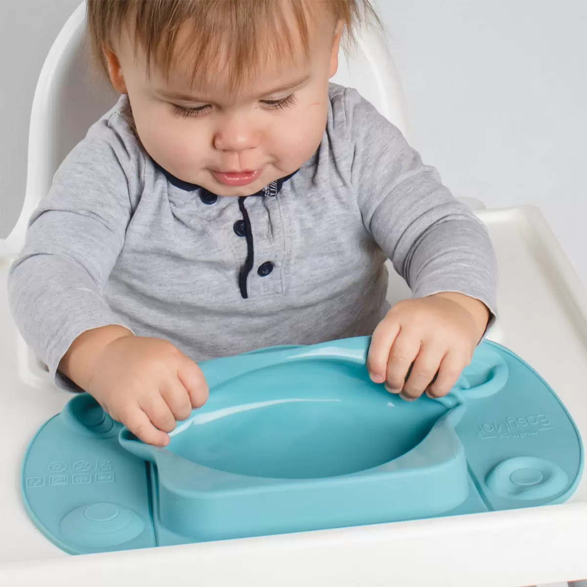 EasyTots EasyMat MiniMax Open Suction Weaning Plate in Teal