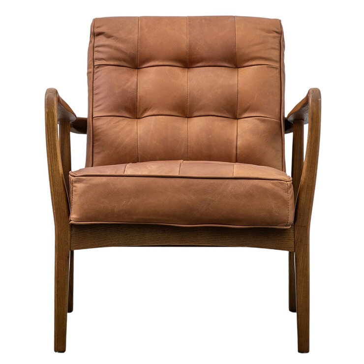 Gallery Humber Vintage Brown Leather Armchair
