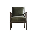 Neyland Green Leather Armchair