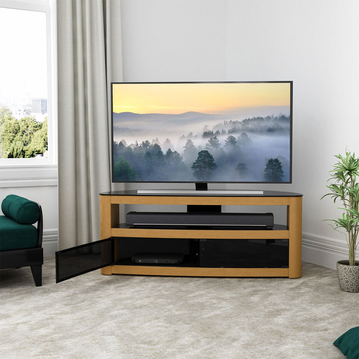 AVF Burghley 1250 TV Stand for TVs up to 65", Oak