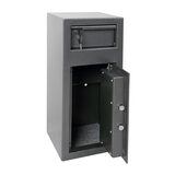 Cut out image of opened safe on white background