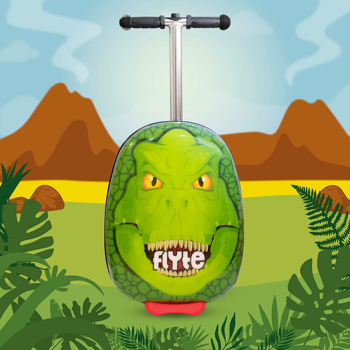 Zinc Flyte Midi 18" Scooter Suitcase, Darwin the Dinosaur