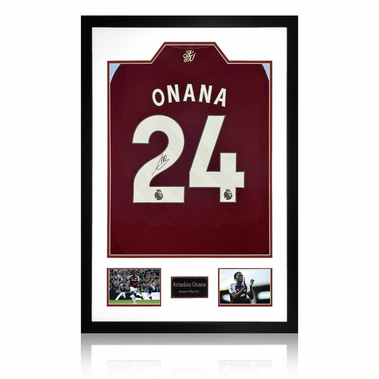 Amadou Onana Signed Aston Villa Shirt Premium Frame Amadou Onana Signed Aston Villa Shirt Premium Frame