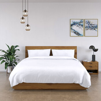 Panda 100% Bamboo Pure White Duvet Cover and Pillow Case Set, in 4 Sizes