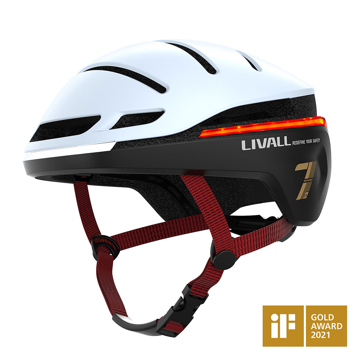 lead image for livall helmet in snow white