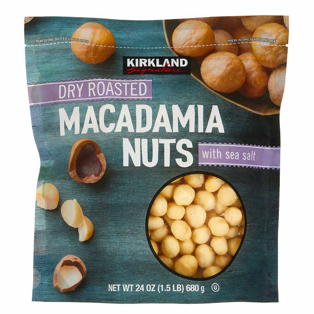 Kirkland Signature Dry Roasted Macadamia Nuts with Sea Sa...