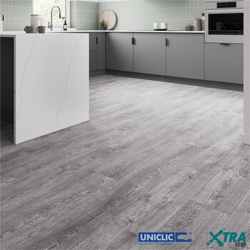 Xtra Step Mid Grey 12mm AC4 Laminate Flooring Planks - 1.45m² Per Pack