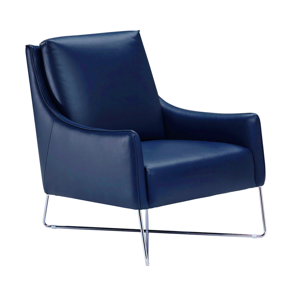Natuzzi Navy Top Grain Leather Accent Chair Costco UK