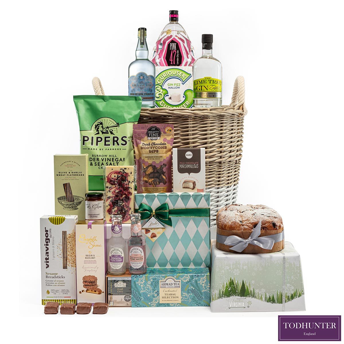 Image showcasing all the items included in the Gin Lovers Hamper