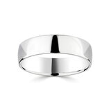 6.0mm Basic Light Court Wedding band. 18ct White Gold
