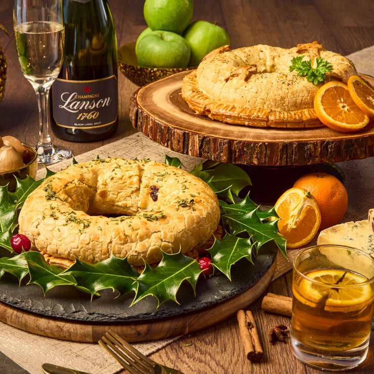 Sausage Roll Wreaths on Table Sausage Roll Wreaths on Table
