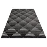 Concept Looms Jazz Black Indoor Outdoor Rug, in 2 Sizes