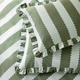 Wylder Birdie Green Stripe Duvet Cover Set, in 4 Sizes Wylder Birdie Green Stripe Duvet Cover Set, in 4 Sizes