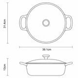 Tramontina Enamel Cast Iron Shallow Casserole Dish, 30cm / 3.8L in 2 Colours