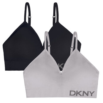 DKNY Women's Seamless Bralette, 2 Pack in 2 Colours and 3 Sizes