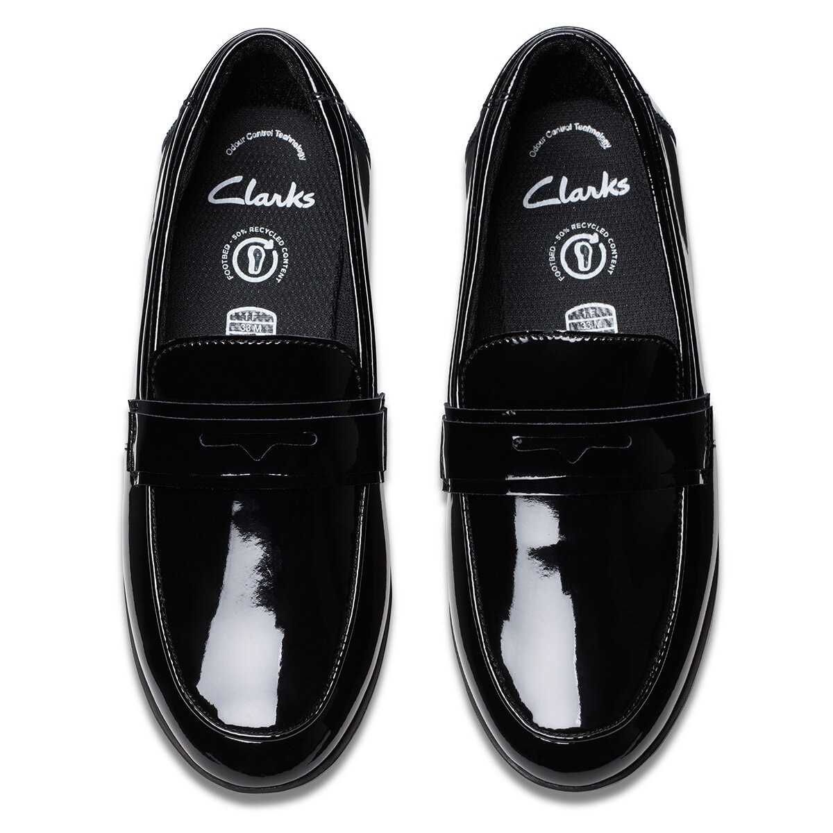 Clarks Kids Finja Bright Black Patent Shoes Clarks Kids Finja Bright Black Patent Shoes