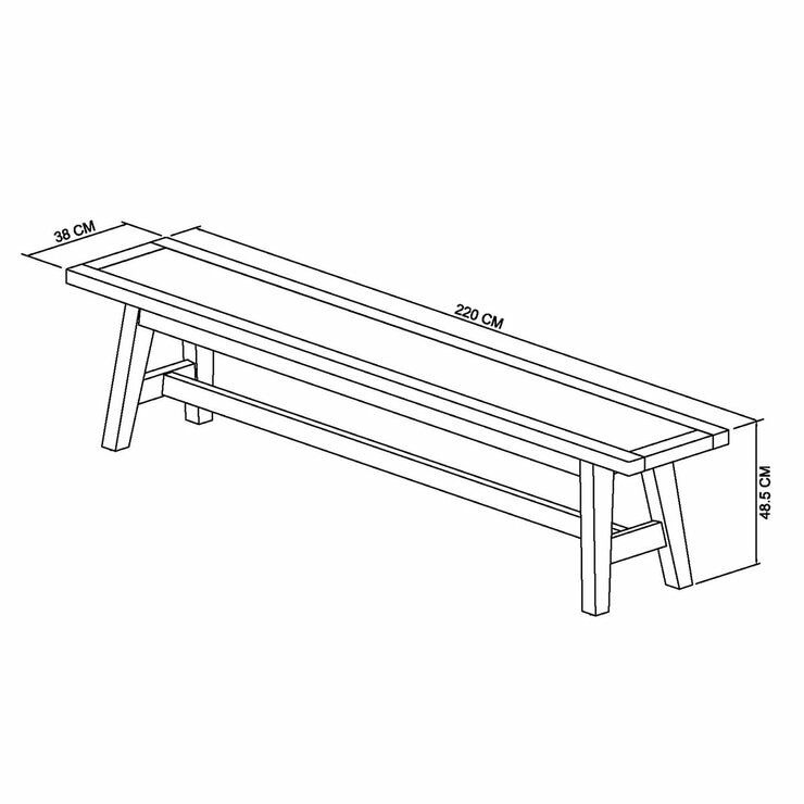 Bentley Designs Camden Weathered Oak & Peppercorn Large Bench, 220cm Bentley Designs Camden Weathered Oak & Peppercorn Large Bench, 220cm