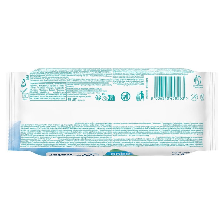 Pampers Aqua Baby Wipes, ingrediants