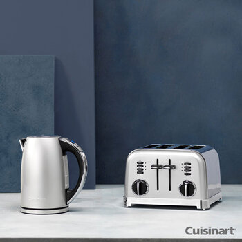 Cuisinart Style Multi Temp 1.7L Kettle & 4 Slot Toaster Set in Frosted Pearl, CPK160CSU