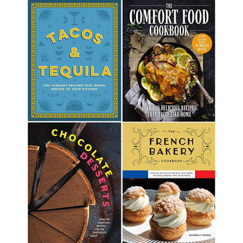 Cider Mill Press Cookbook in 4 Options: Tacos & Tequila, French Bakery, Comfort Food or Chocolate Desserts