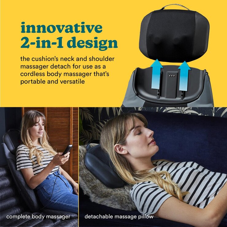 Homedics 2 in 1 Back Massager with Removal Pillow