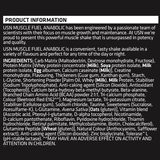 Ingreadient list for the Usn Musckle Fuel for allergy purposes