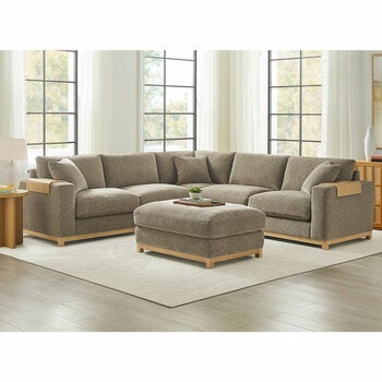 Aiden & Ivy Hawthorne Brown Fabric 4 Piece Corner Sofa Aiden & Ivy Hawthorne Brown Fabric 4 Piece Corner Sofa