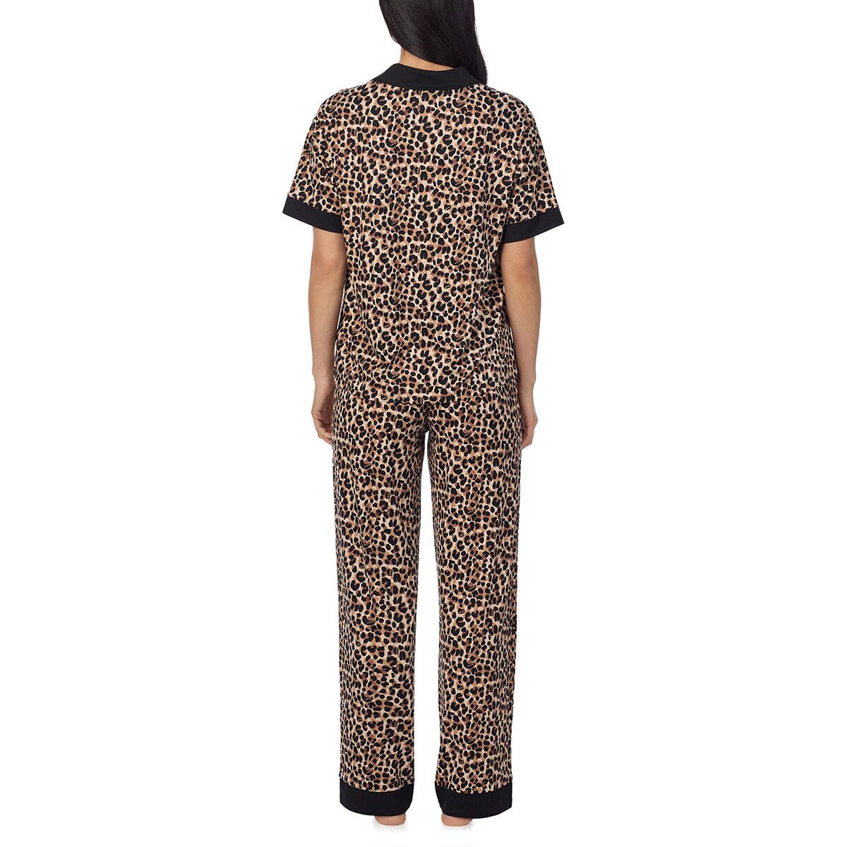 DKNY Ladies Notch Collar 3 Piece PJ Set in Animal Print